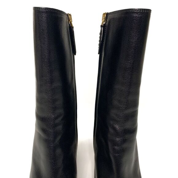 Gucci Quentin GG Cap Toe Ankle Boot EU 37 US 7 Black Leather Block High Heels - Picture 4 of 11